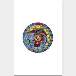 Tao elephant free-hand mandala Posters and Art